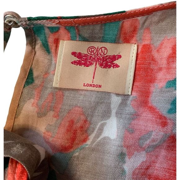 R N London Floral Sleeveless Elasticated Waist Dress Size M/L - Picture 3 of 11